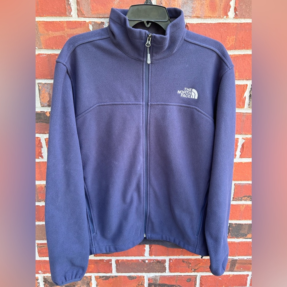 The North Face Men’s Full Zip Long Sleeve Navy Blue Soft Jacket. Medium - Picture 1 of 9